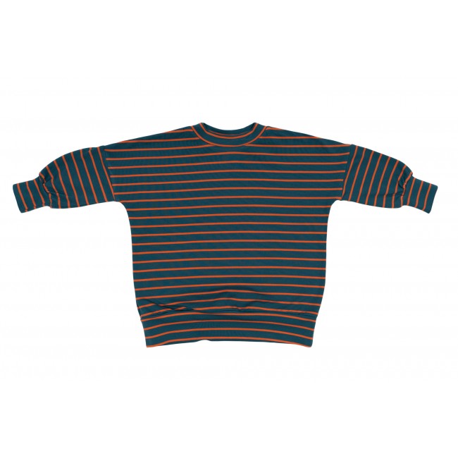 Long Classic Blouse blue / orange stripes 12.1