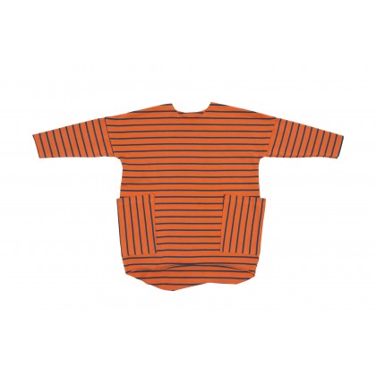 Pocket Dress orange / blue stripes 20.2