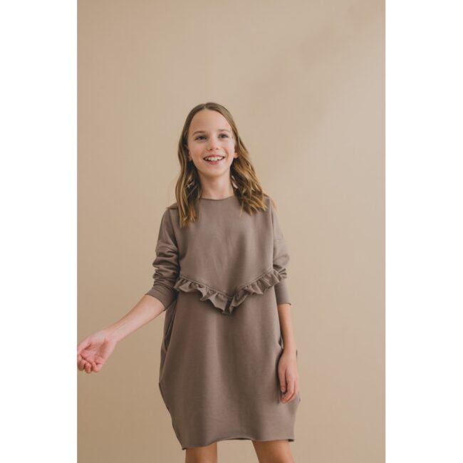 Frill Dress brown 15.3