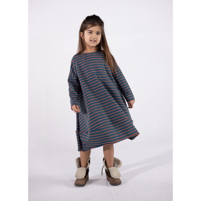 Long Dress blue / orange stripes 18.1