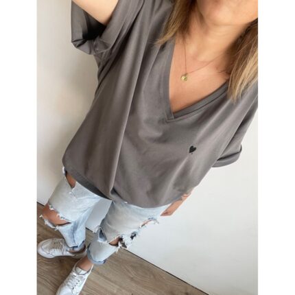 T-shirt V grey