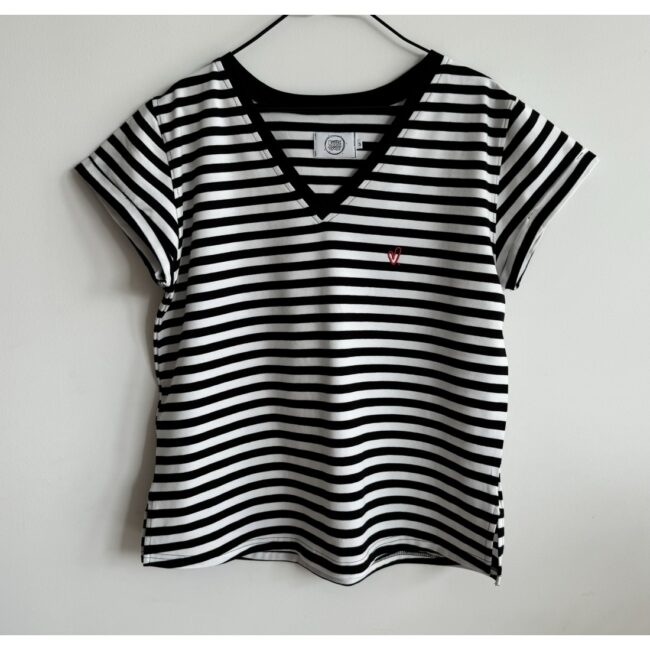 T-shirt SLIM "HELENA" black stripes