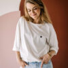 T-shirt classic ecru - rękaw 3/4