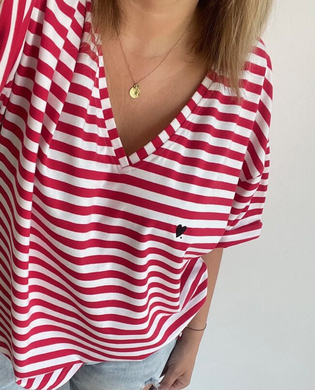Helena V red stripes