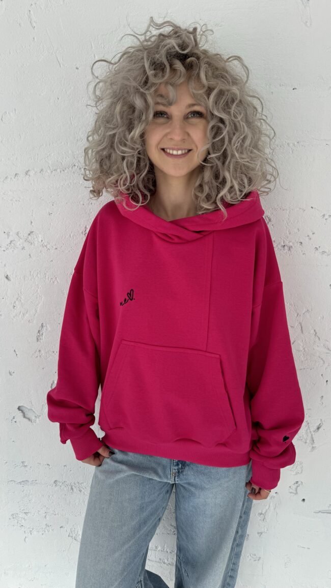 Hoodie Blouse hot pink