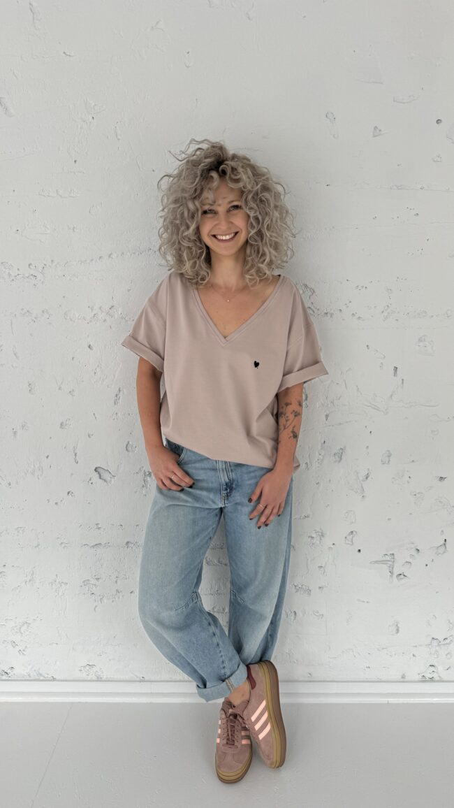 T-shirt V natural - obrazek 3