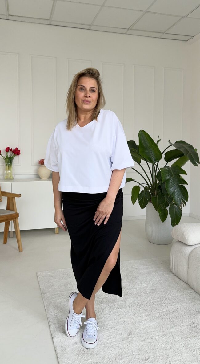 Long Wrinkle Skirt black - obrazek 2