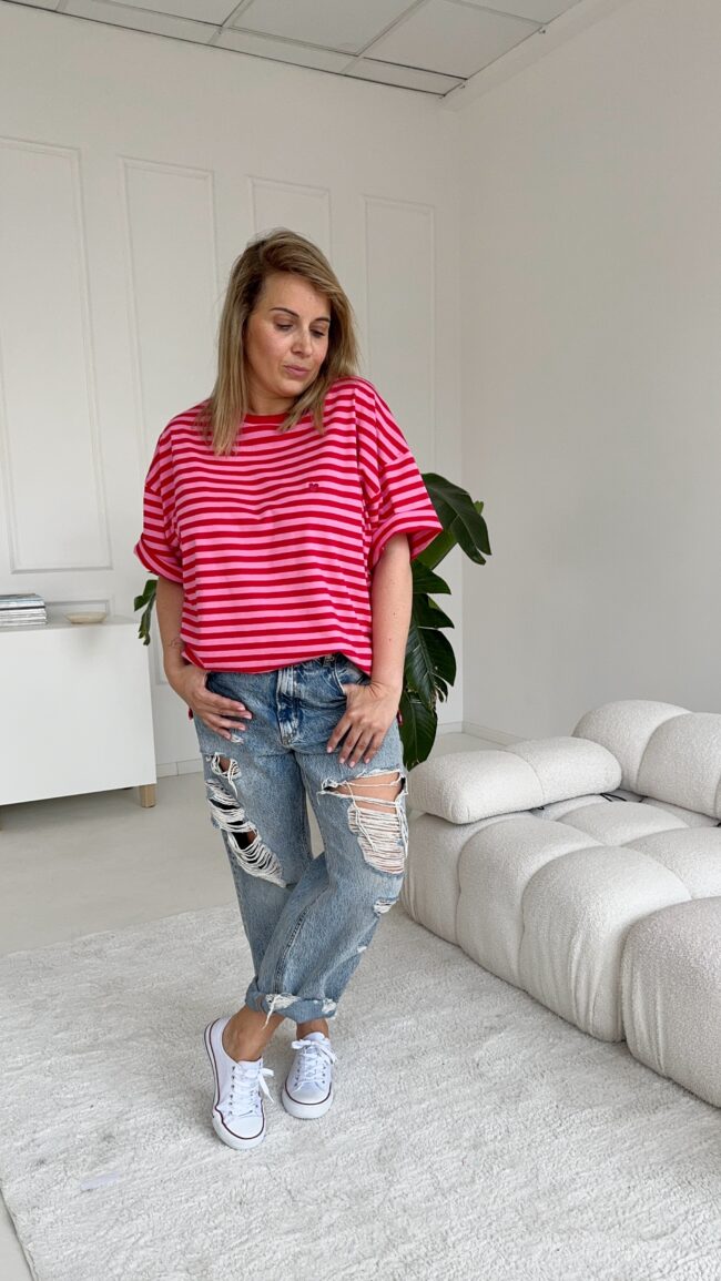 T-shirt classic red stripes