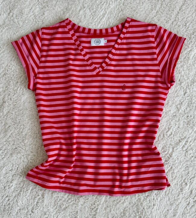 T-shirt SLIM "HELENA" red stripes
