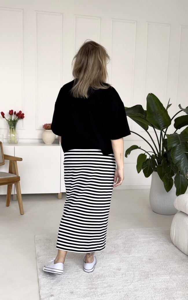 Long Skirt black stripes - obrazek 3