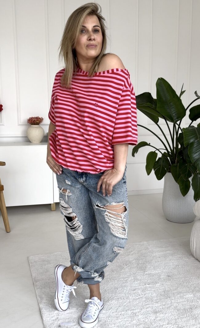 T-shirt Kaja red stripes