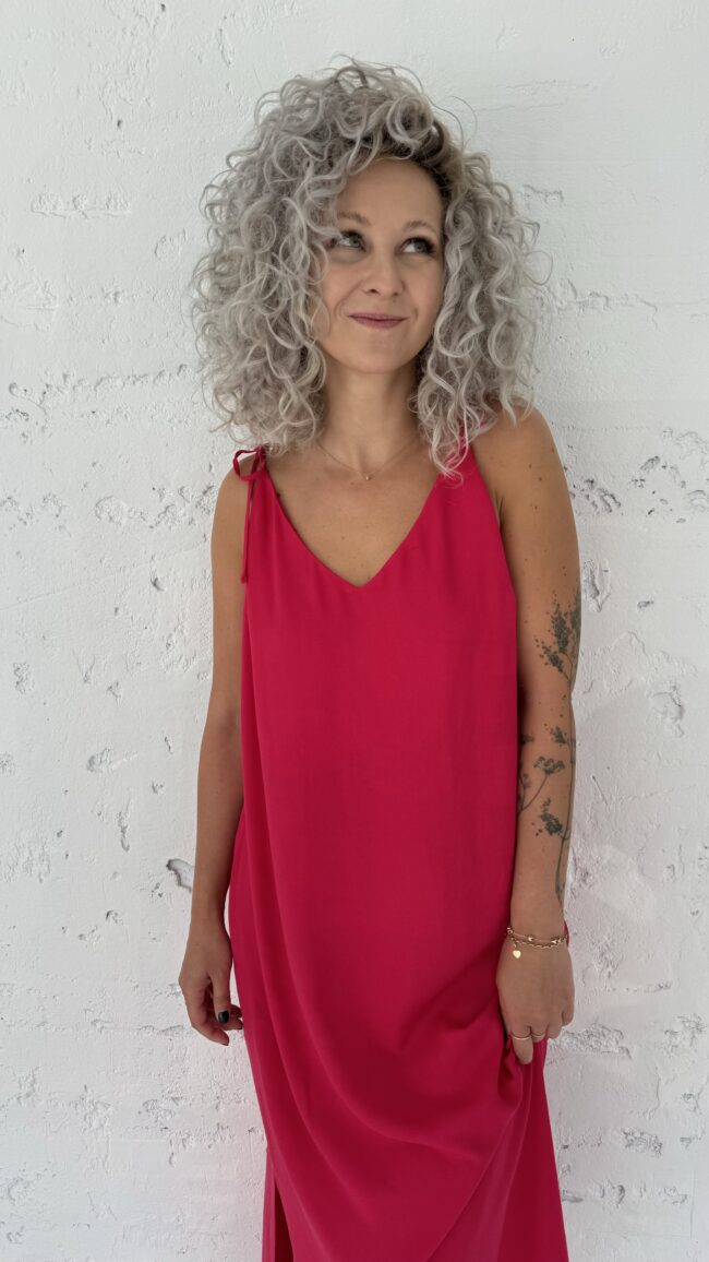 Long Dress hot pink - obrazek 3
