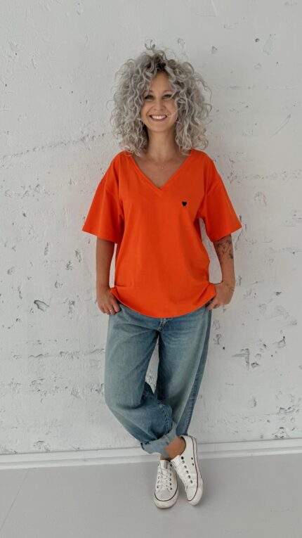 T-shirt V orange