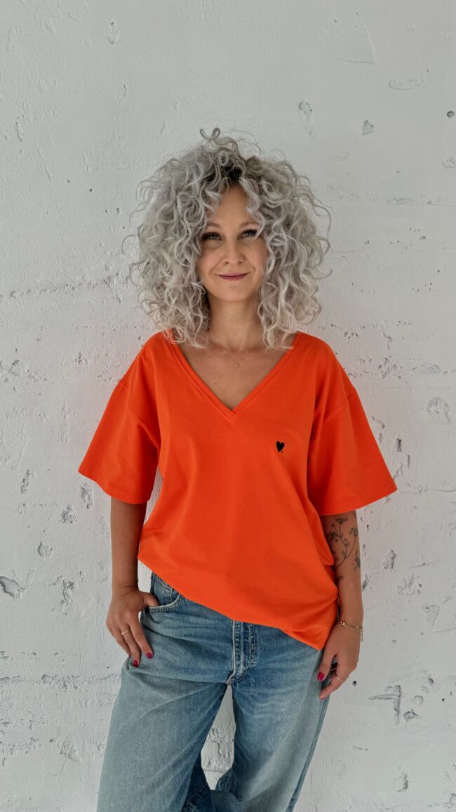 T-shirt V orange - obrazek 3