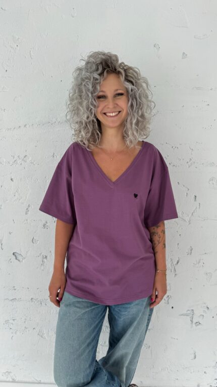 T-shirt V purple