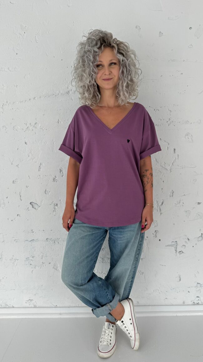 T-shirt V purple - obrazek 2