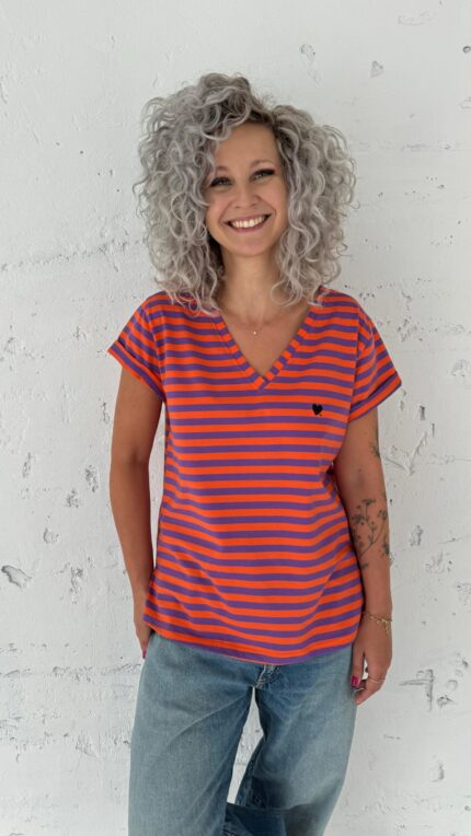 Helena V orange/purple stripes