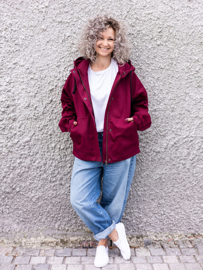 Short Jacket claret - obrazek 3