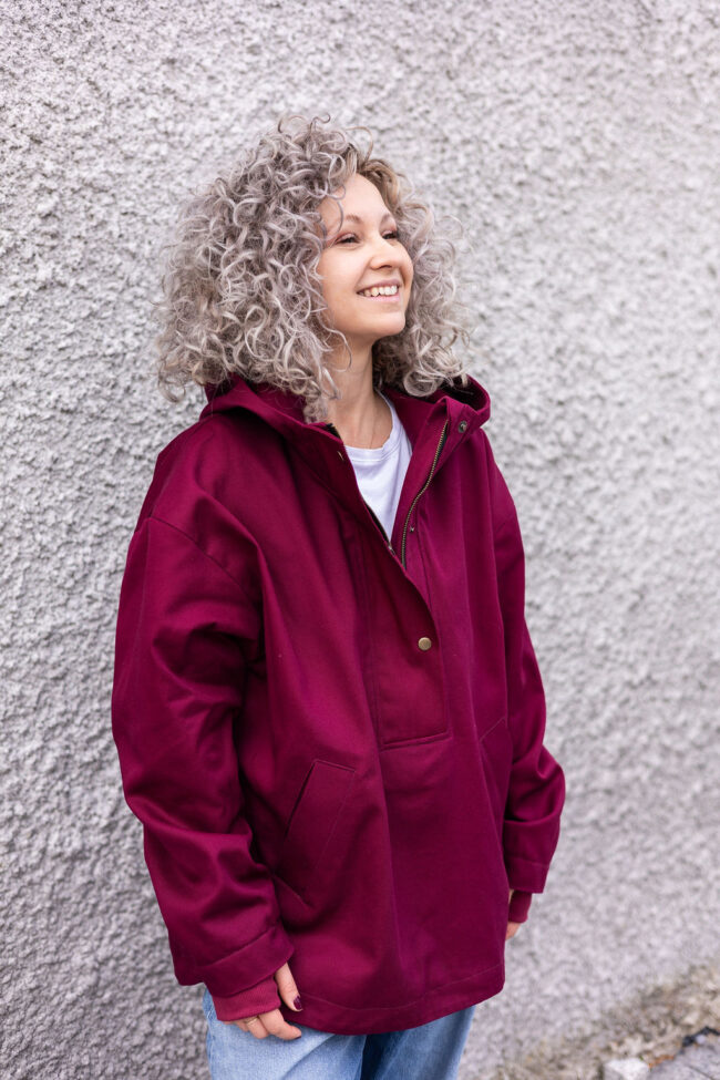 Winter Hoodie Jacket claret - obrazek 2