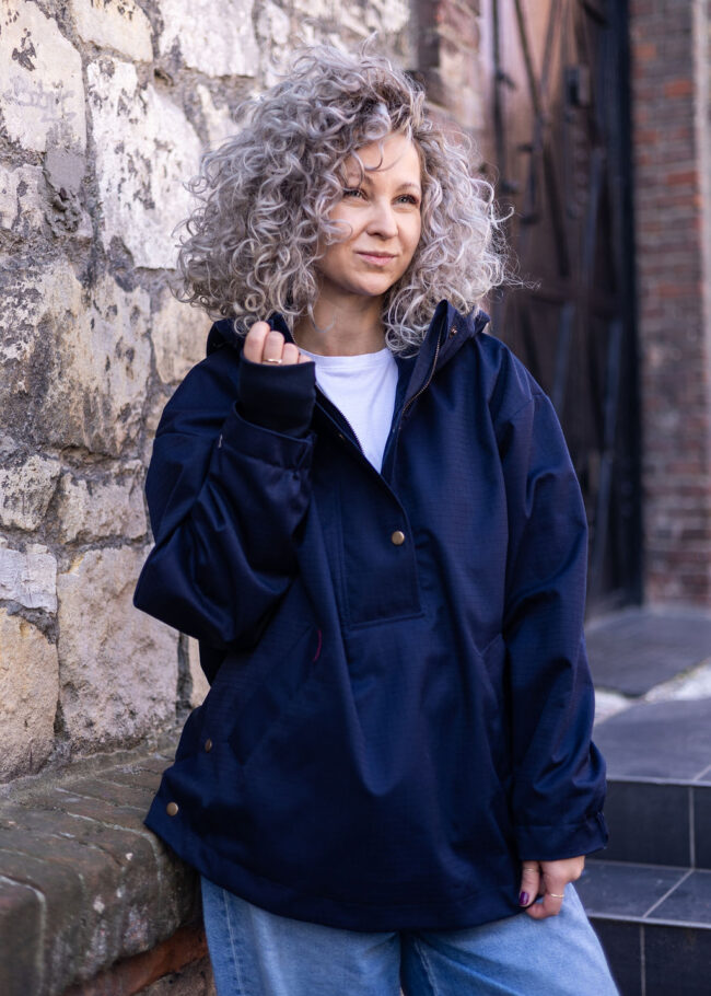 Winter Hoodie Jacket dark navy - obrazek 4