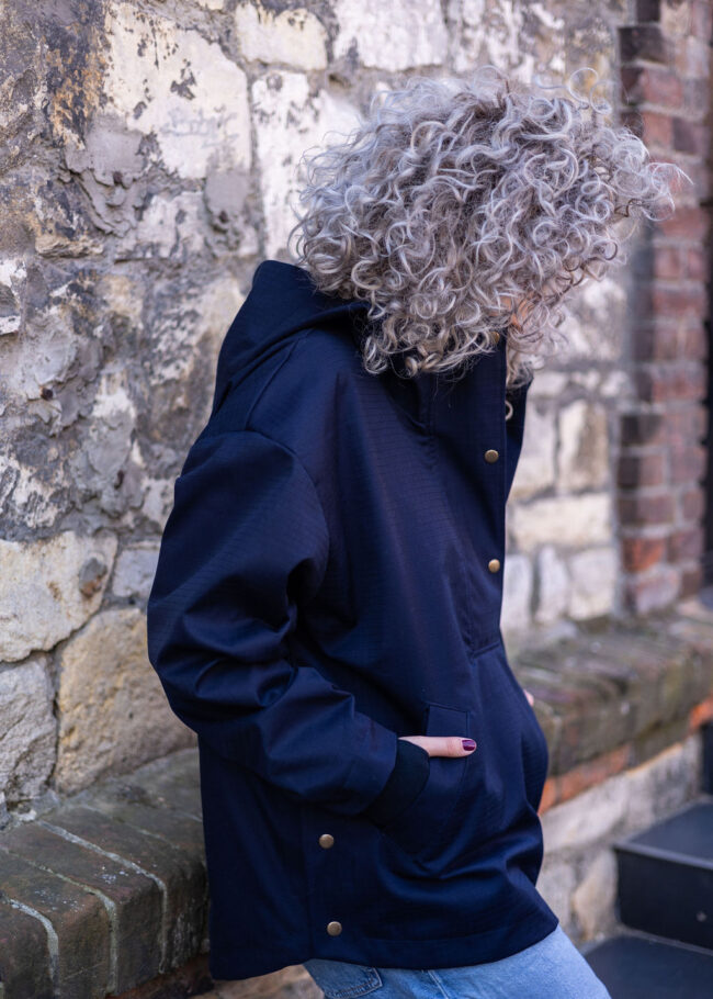 Winter Hoodie Jacket dark navy - obrazek 3