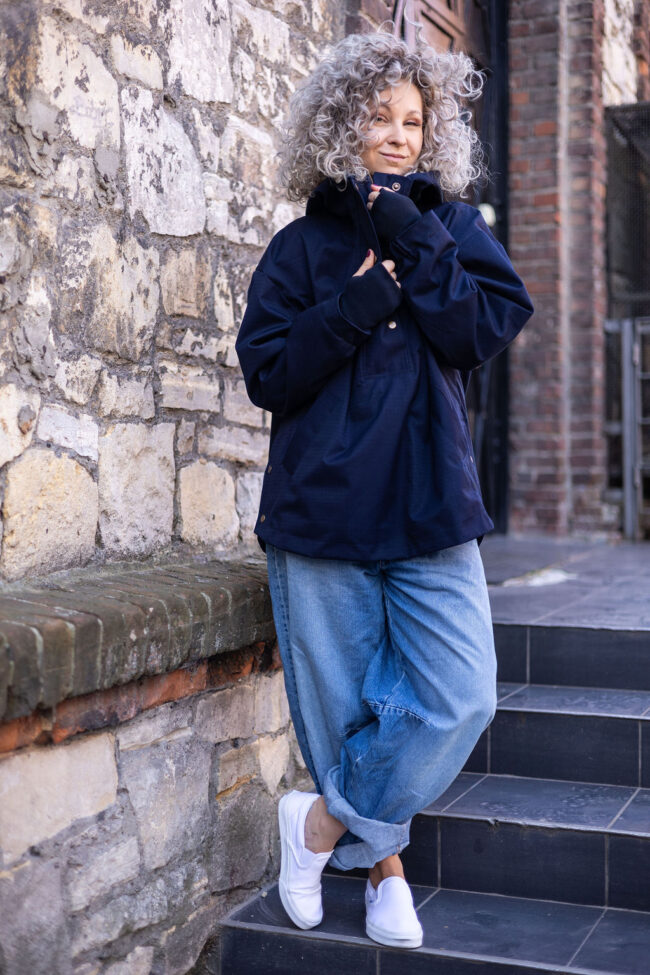 Winter Hoodie Jacket dark navy - obrazek 7
