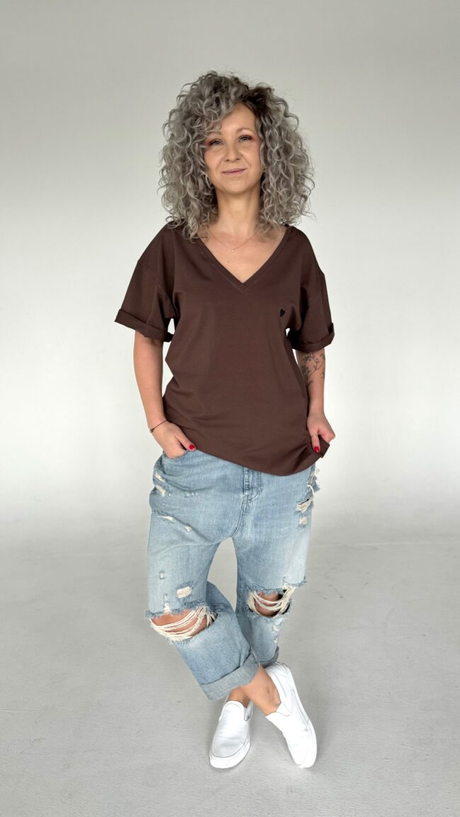 T-shirt V brown