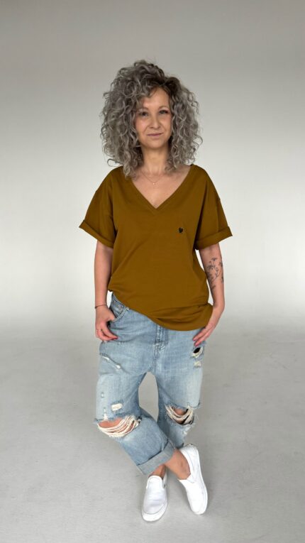 T-shirt V gold