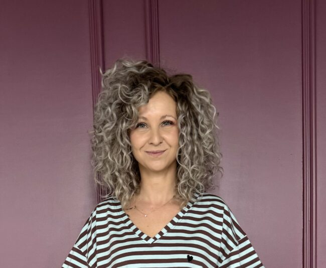 Longsleeve blue / brown stripes