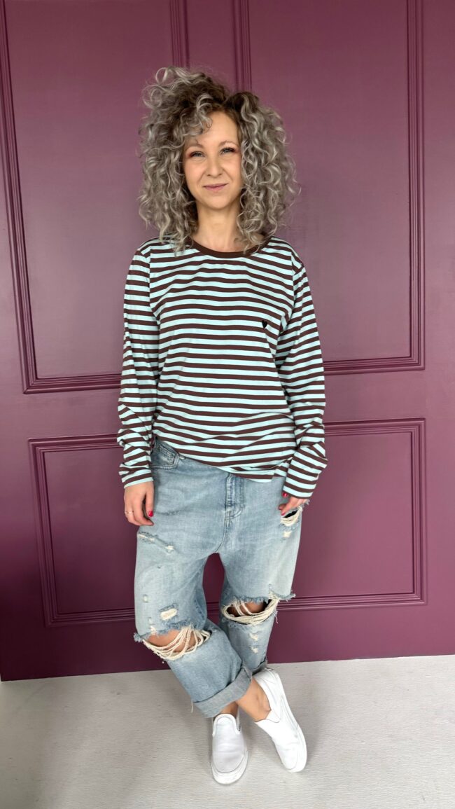 Longsleeve Maja blue / brown stripes - obrazek 5