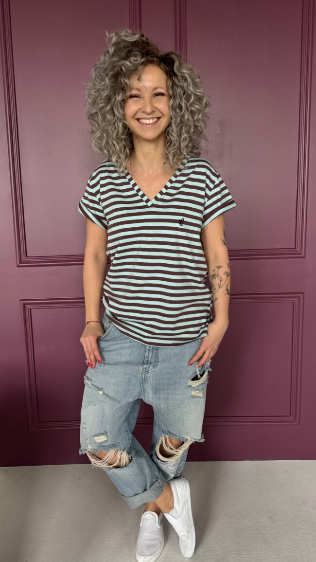 Helena V blue / brown stripes - obrazek 3