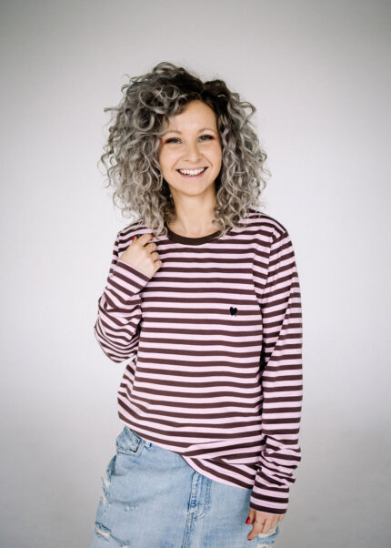Longsleeve Maja pink / brown stripes